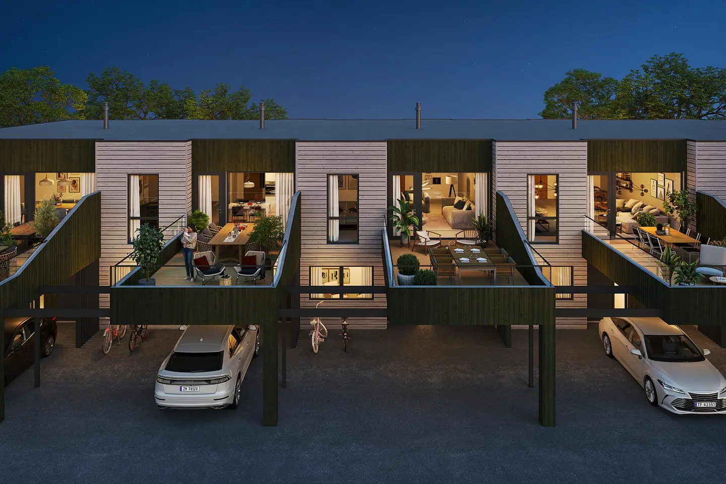 Terrasse over carport