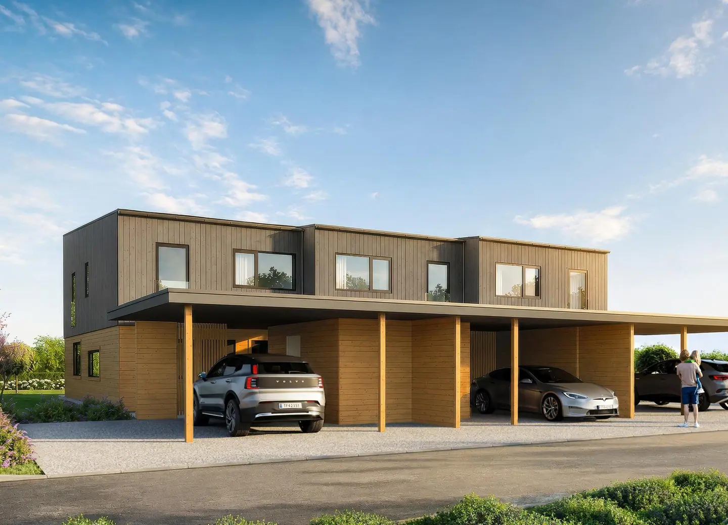 Fasade ved inngangsparti/carport ( illustrasjonsfoto )