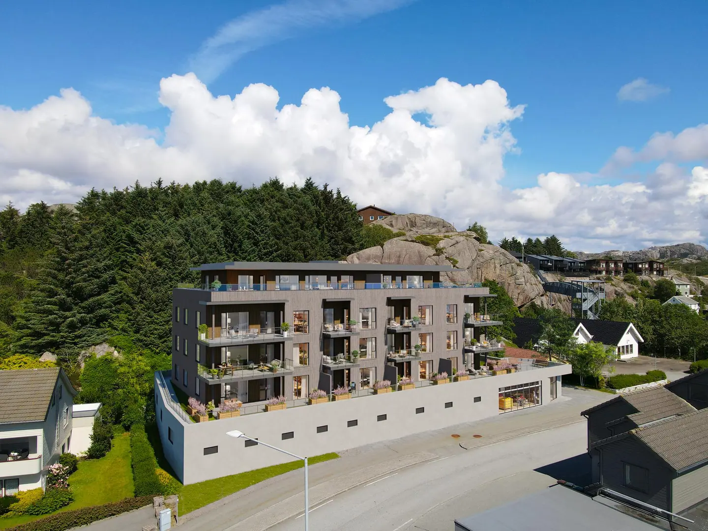 Boligstørrelser fra 67 - 119 m2 , så dette prosjektet passer for både unge og eldre eller deg som er på jakt etter en ferieleilighet.