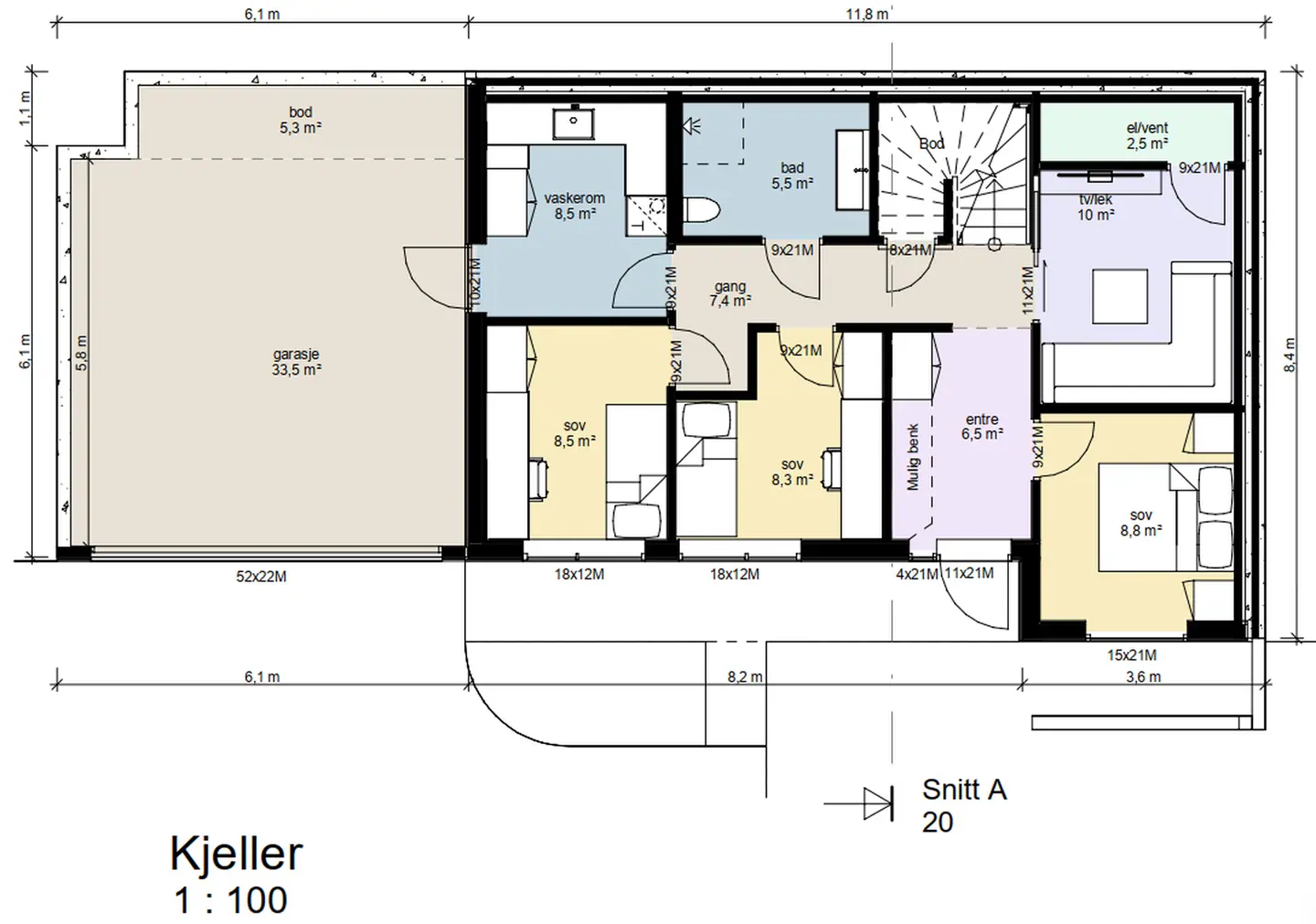 Plan 1.etg. Bolig B