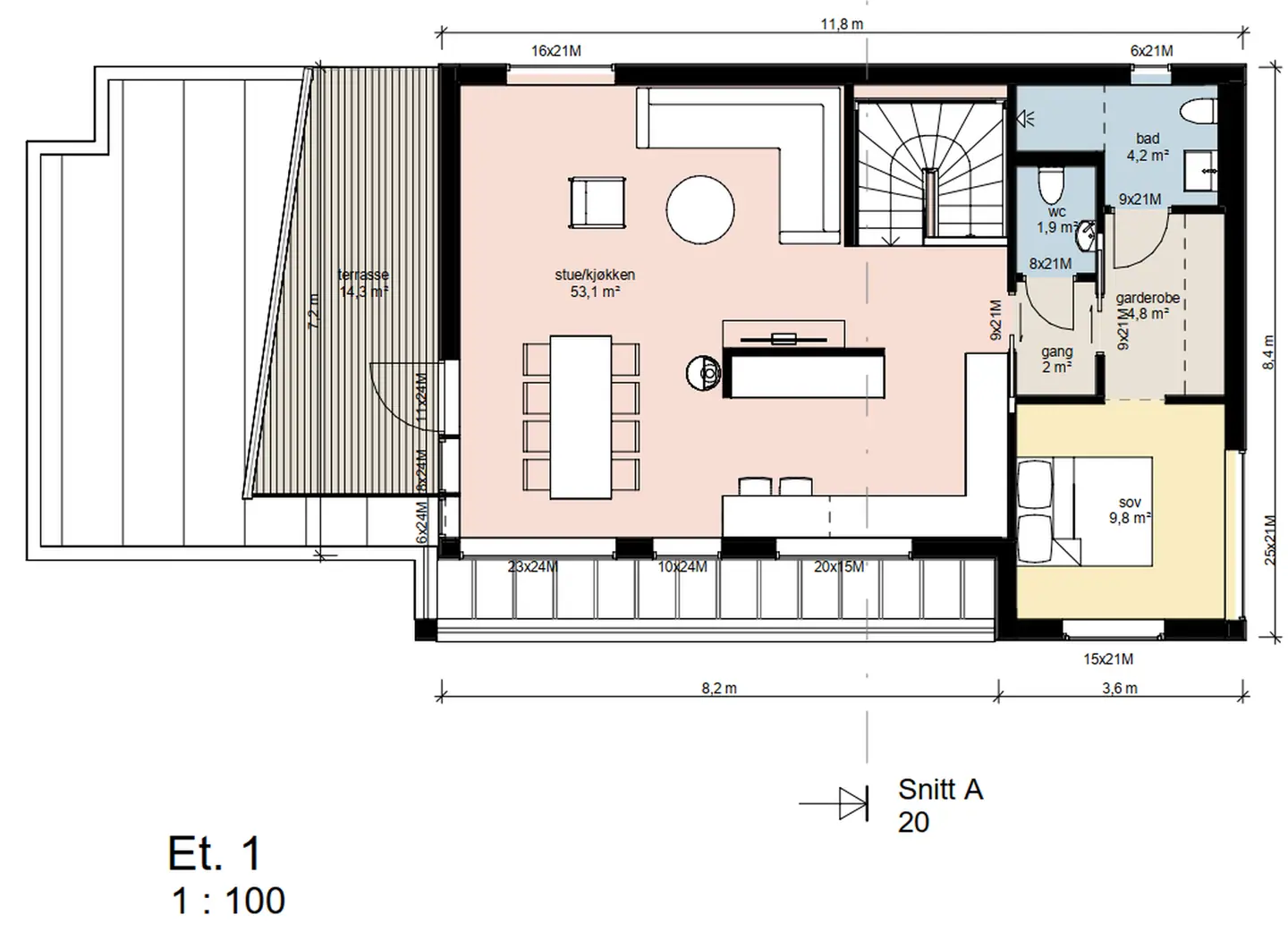 Plan 2. etg. Bolig B