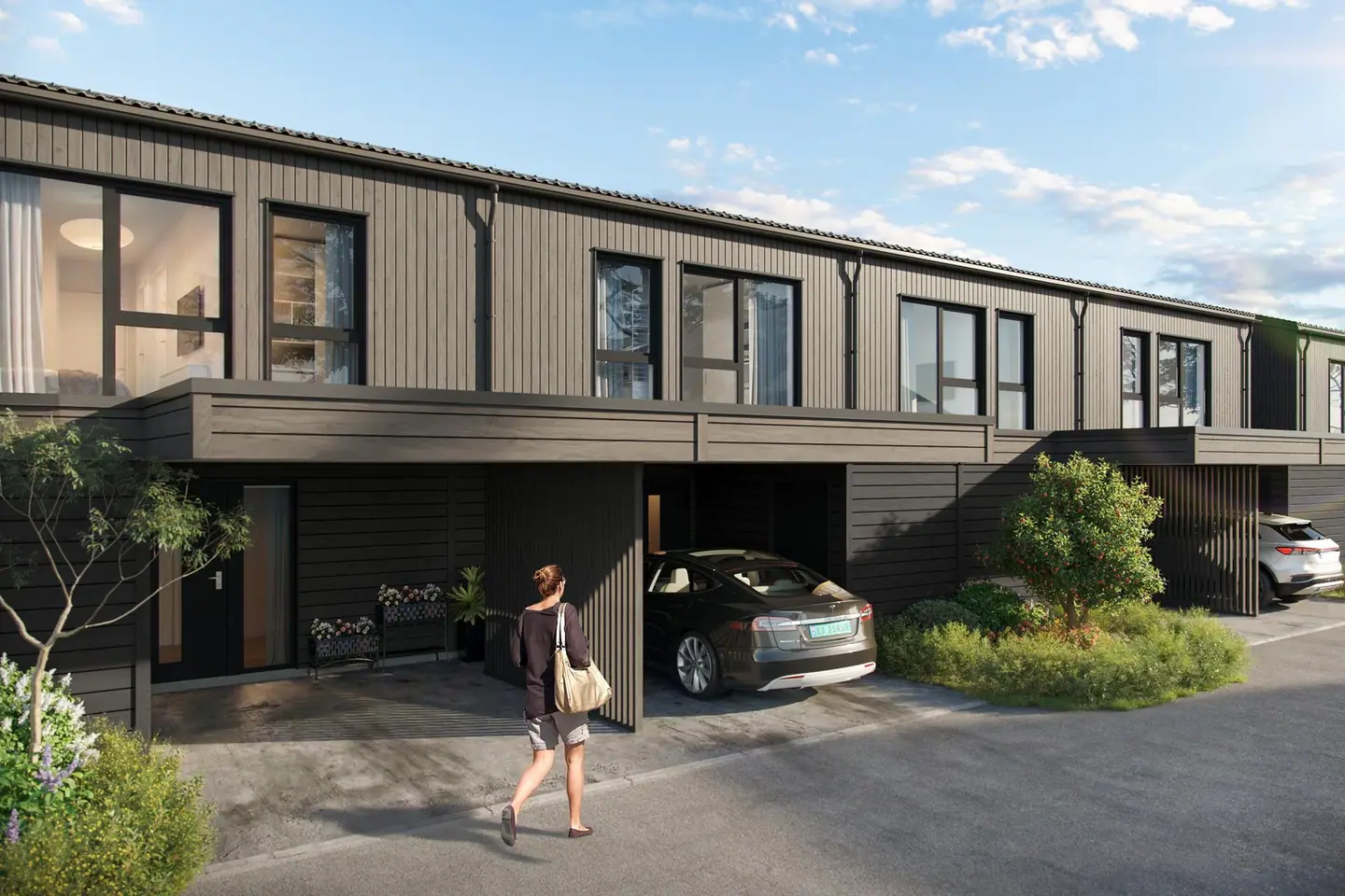 Fasade ved inngangsparti/carport ( illustrasjonsfoto )